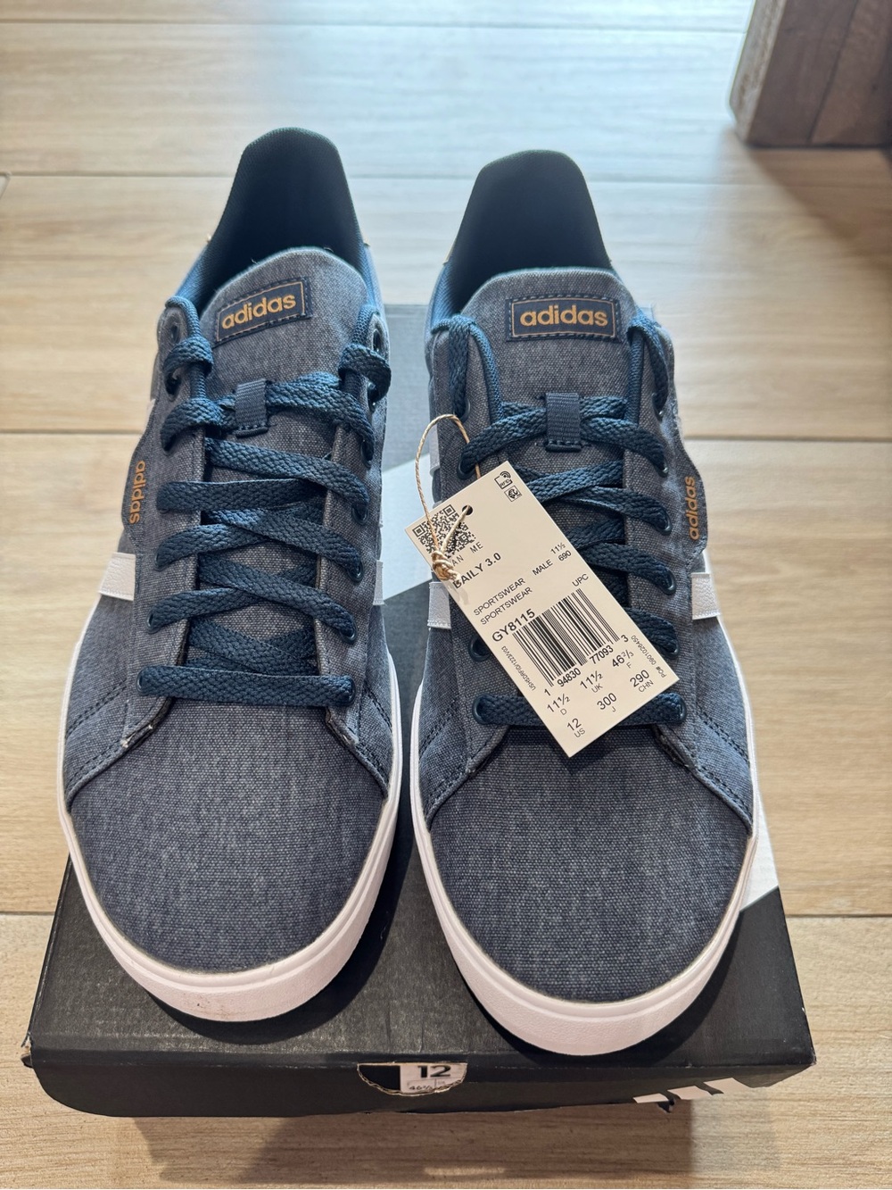 adidas Denim-Style Navy Lace-Up Sneakers